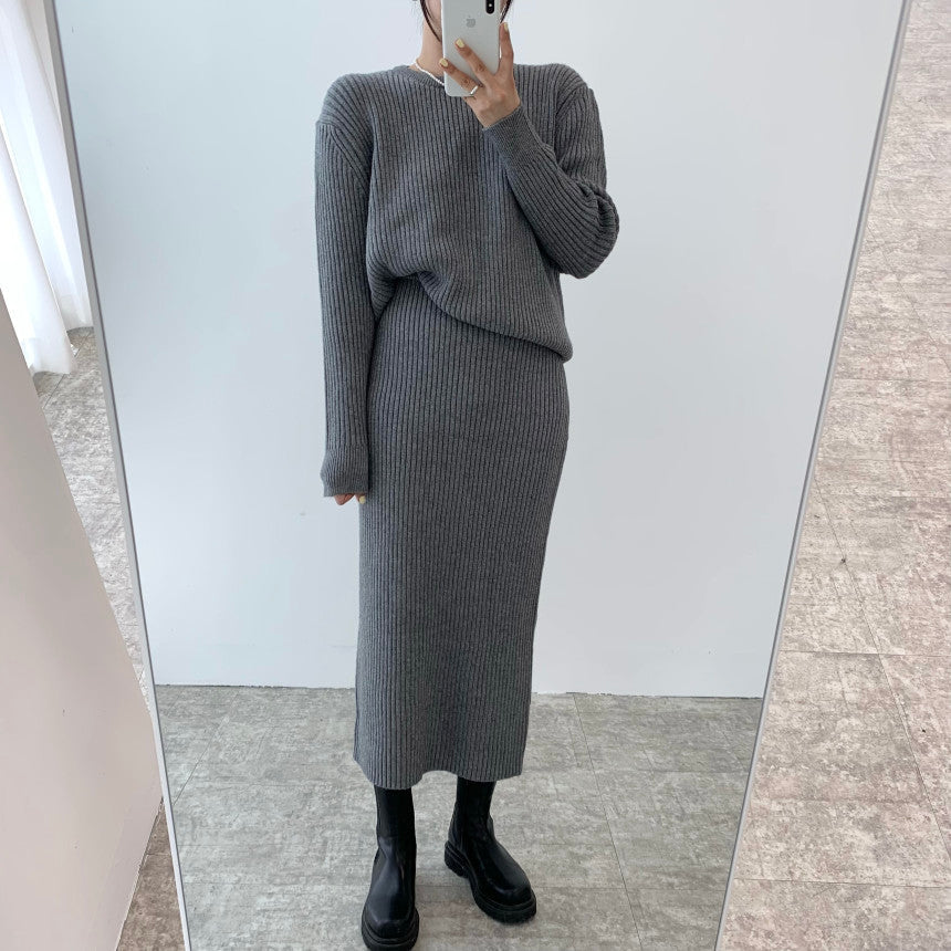 LaPose Fashion - Stansie Knit Skirt Set - Autumn Clothes, Casual Sets, Clean Girl, Clothing, Fall Clothes, Fall-Winter 23, Knitted Dresses, Kn