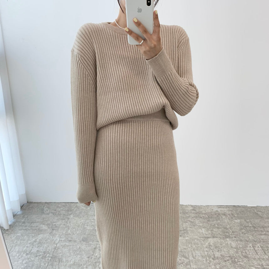 LaPose Fashion - Stansie Knit Skirt Set - Autumn Clothes, Casual Sets, Clean Girl, Clothing, Fall Clothes, Fall-Winter 23, Knitted Dresses, Kn