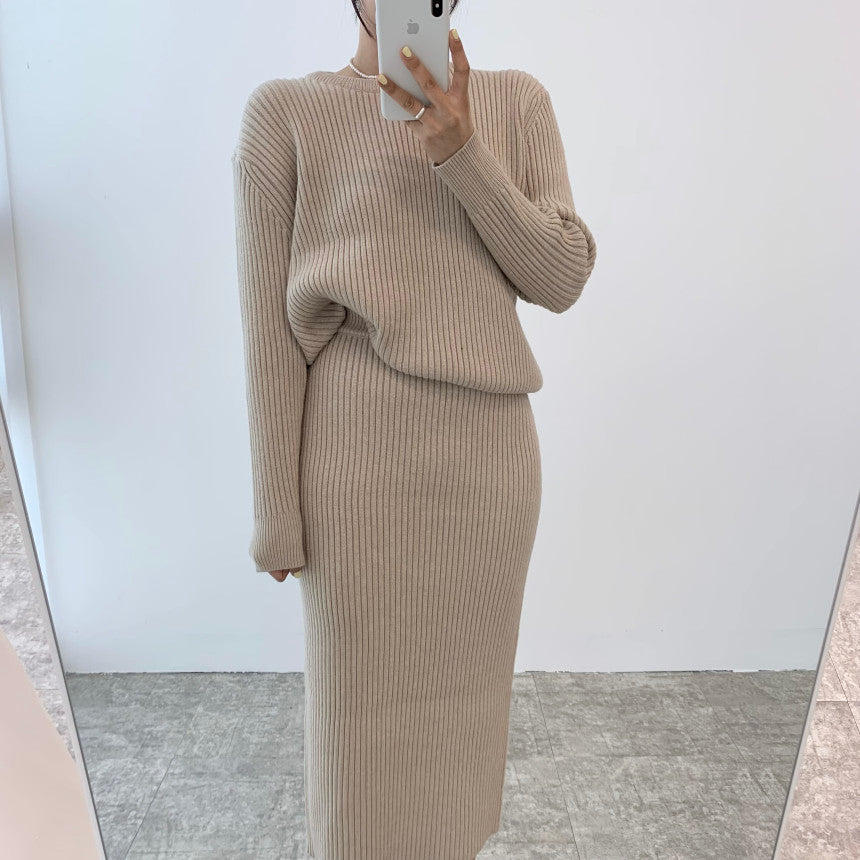 LaPose Fashion - Stansie Knit Skirt Set - Autumn Clothes, Casual Sets, Clean Girl, Clothing, Fall Clothes, Fall-Winter 23, Knitted Dresses, Kn