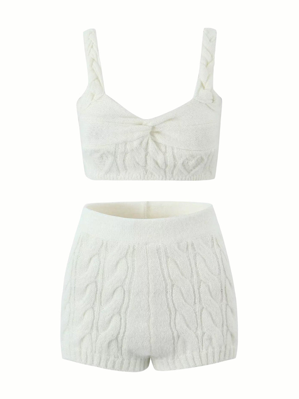 LaPose Fashion - Stella Knit Short & Top Set - Crochet Shorts, Crop Tops, Knitted Shorts, Knitted Tops, Romantic Tops, Shorts, Sleeveless Tops, Top