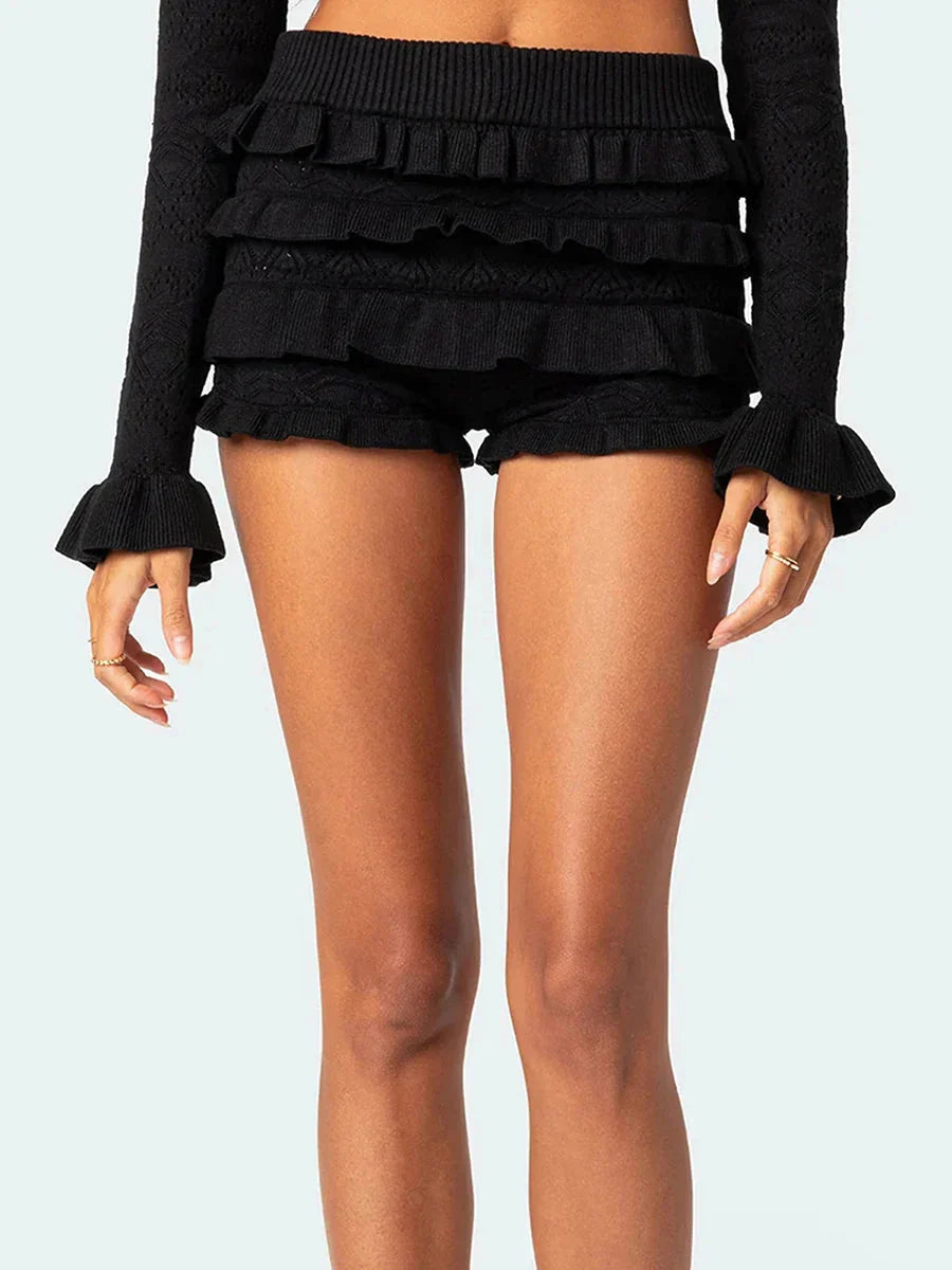 LaPose Fashion - Tahlia Ruffle Short - Clean Girl, Fall-Winter 23, Ruffle Shorts, Shorts