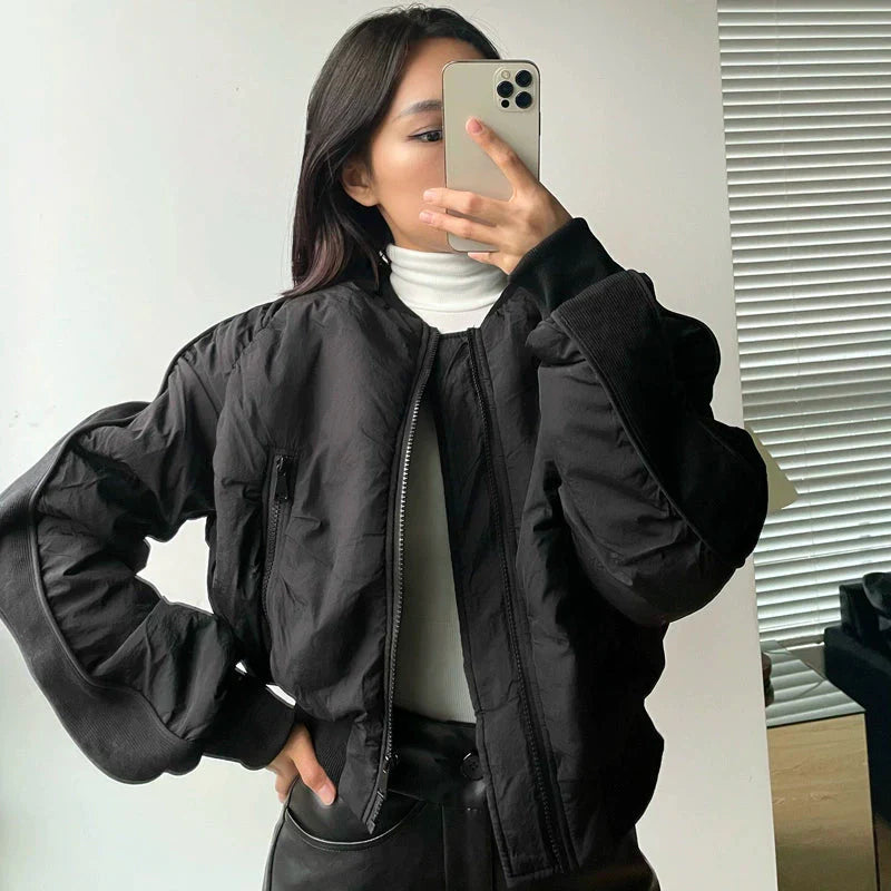 LaPose Fashion - Tessa Bomber Jacket - Bomber Jacket, Coats, Coats & Jackets, Crop Jackets, Fall-Winter 23, Jackets, Oversize Jacket, Winte