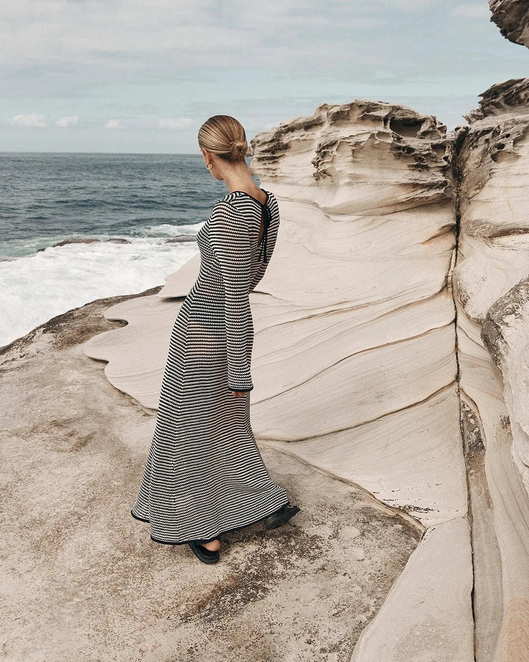 LaPose Fashion - Thais Knit Striped Maxi Dress - Beach Dresses, Bodycon Dresses, Daytime Dresses, Dresses, Elegant Dresses, Fall-Winter 23, Going Out