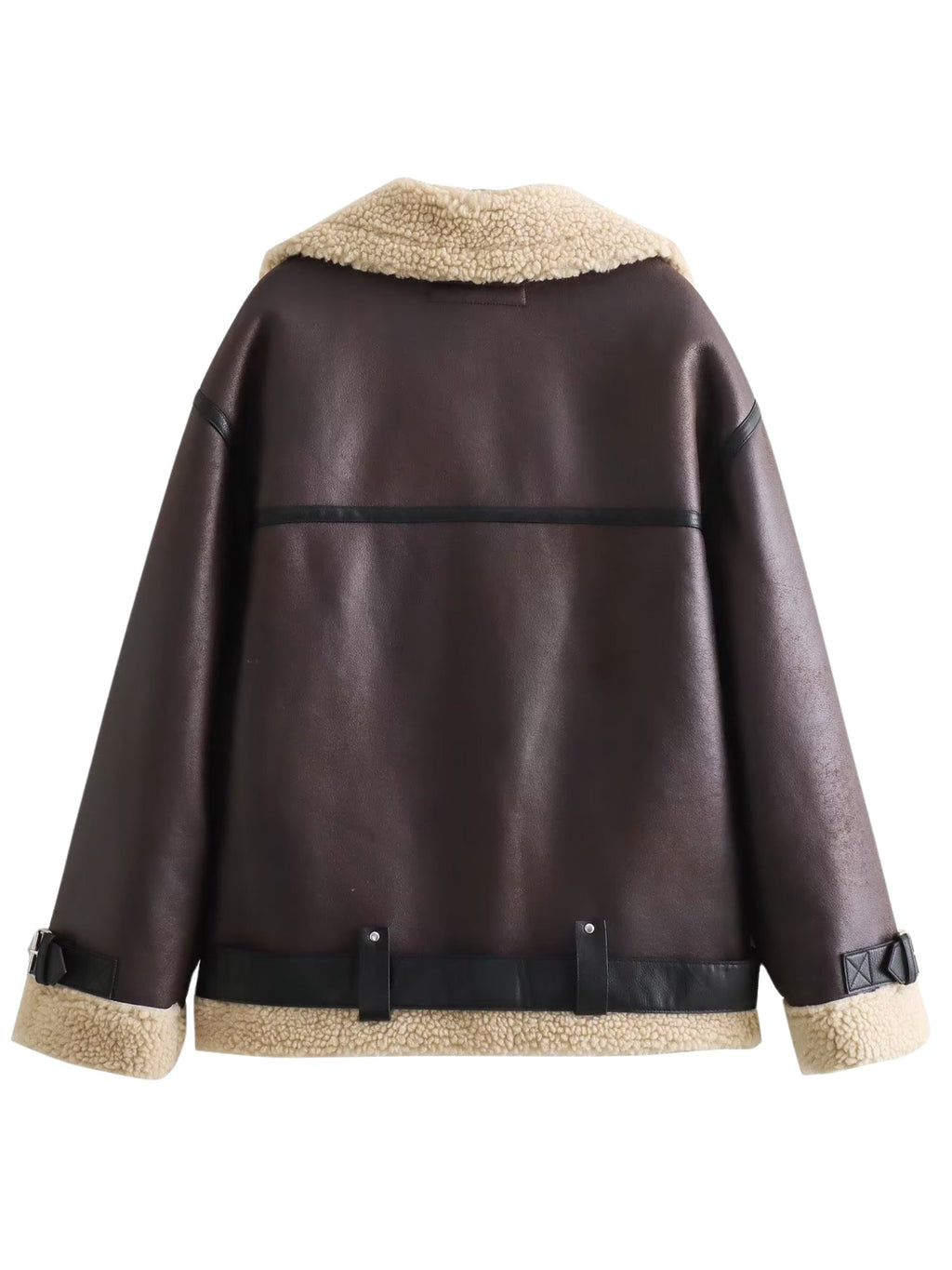 LaPose Fashion - Viviane Faux Leather Oversize Jacket - Coats & Jackets, Jackets, Leather Jackets, Oversize Jacket, Puffer Jacket, Retro Jackets, Winter Edi