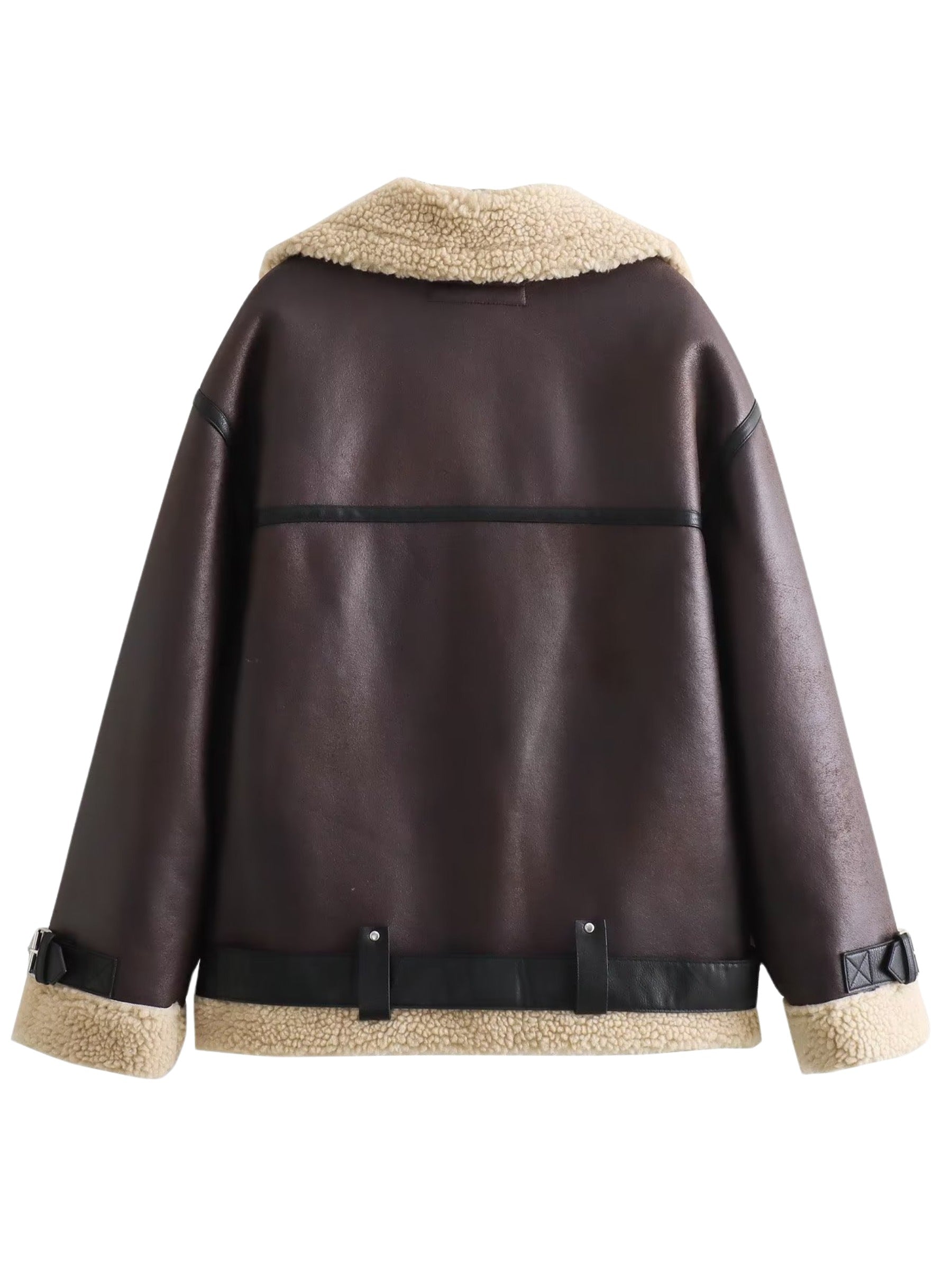 LaPose Fashion - Viviane Faux Leather Oversize Jacket - Coats & Jackets, Jackets, Leather Jackets, Oversize Jacket, Puffer Jacket, Retro Jackets, Winter Edi