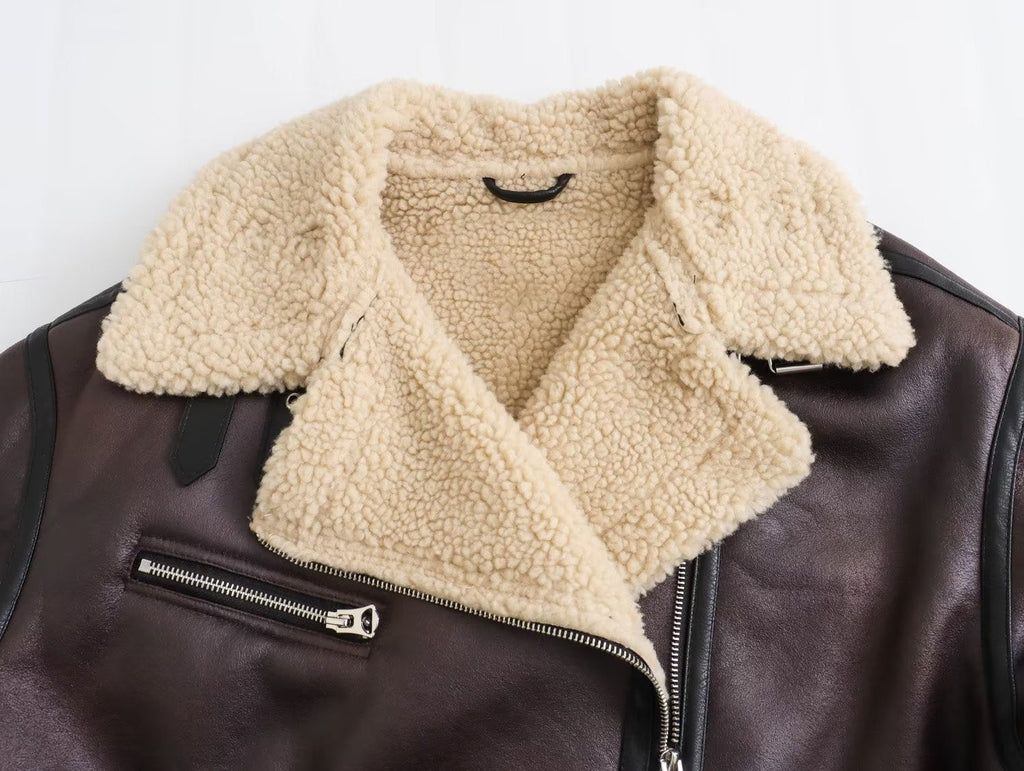 LaPose Fashion - Viviane Faux Leather Oversize Jacket - Coats & Jackets, Jackets, Leather Jackets, Oversize Jacket, Puffer Jacket, Retro Jackets, Winter Edi