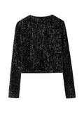 LaPose Fashion - Wendy Sequin Bow Jacket - Coats & Jackets, Crop Jackets, Jackets, Sequin Jackets