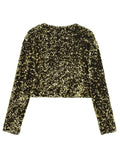 LaPose Fashion - Wendy Sequin Bow Jacket - Coats & Jackets, Crop Jackets, Jackets, Sequin Jackets