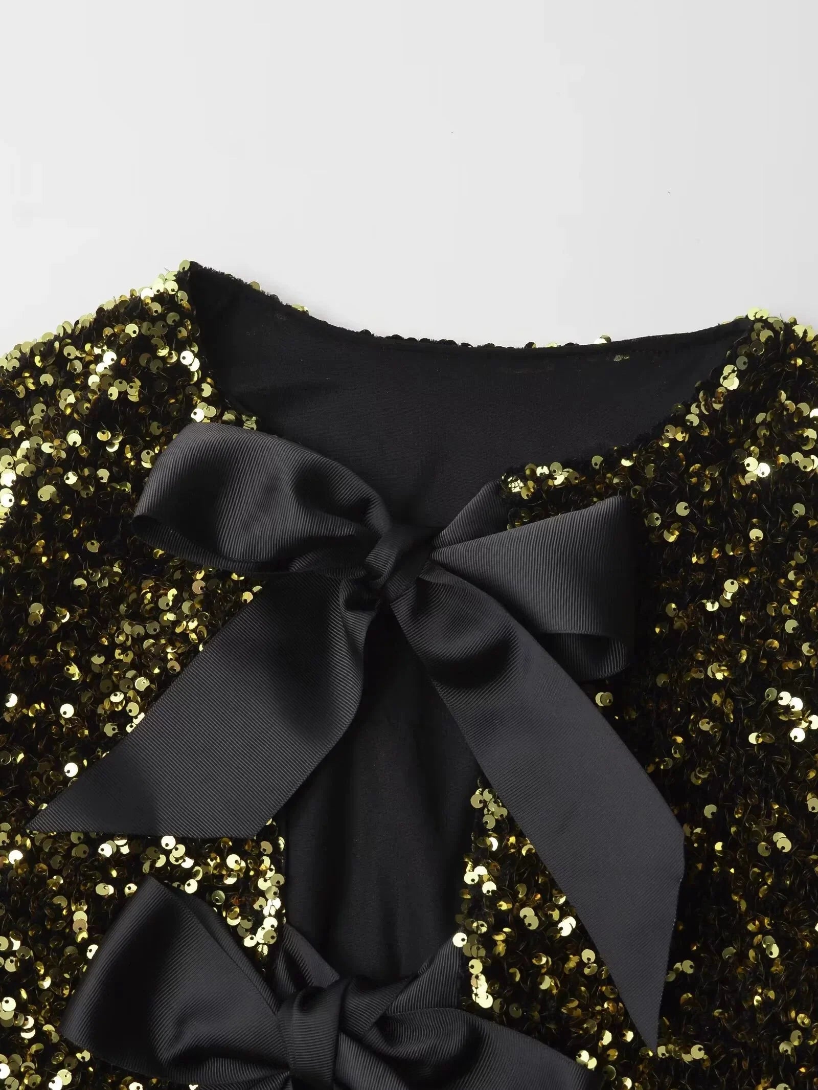 LaPose Fashion - Wendy Sequin Bow Jacket - Coats & Jackets, Crop Jackets, Jackets, Sequin Jackets