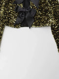 LaPose Fashion - Wendy Sequin Bow Jacket - Coats & Jackets, Crop Jackets, Jackets, Sequin Jackets