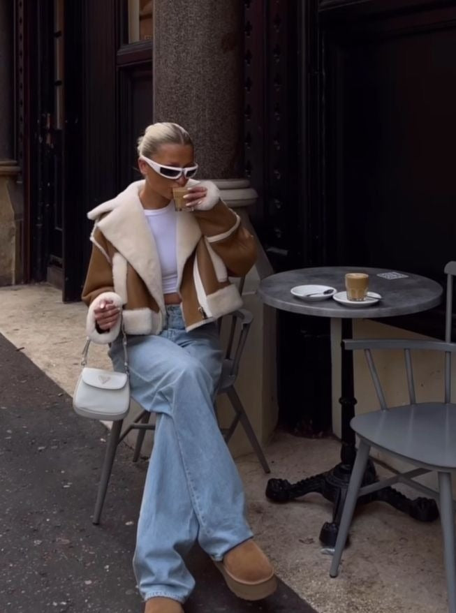 LaPose Fashion - Zaida Loose Crop Jacket - Coats, Coats & Jackets, Crop Jackets, Fall-Winter 23, Jackets, Leather Jackets, Oversize Jacket, Puf