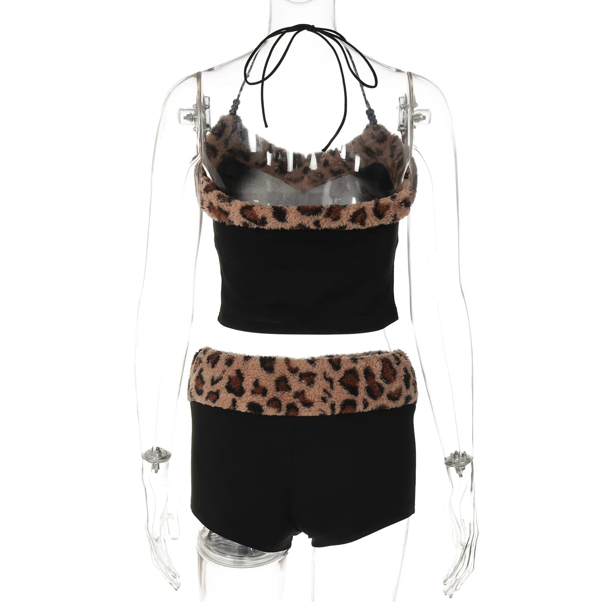 Christian Leopard Plush Shorts Set