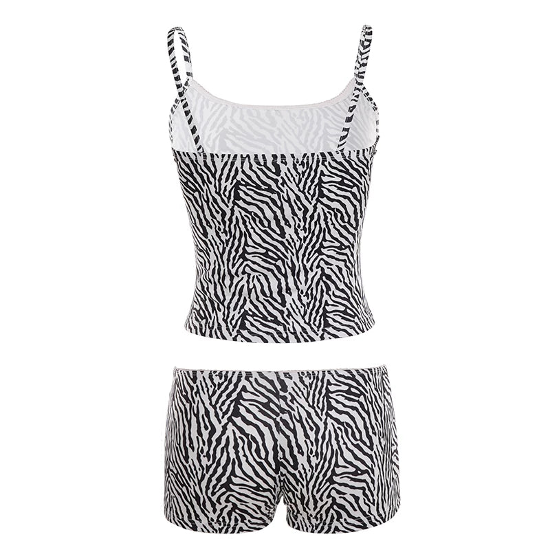 Danica Zebra Print Shorts Set