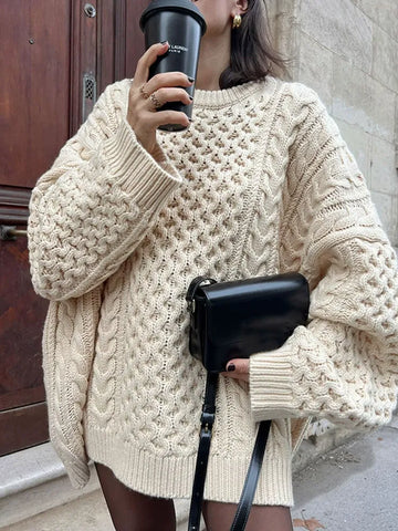 Azalea Textured Loose Knit Sweater