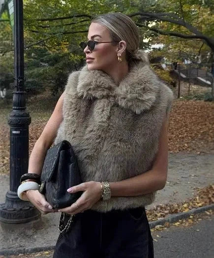 Corbin Faux Fur Lapel Vest