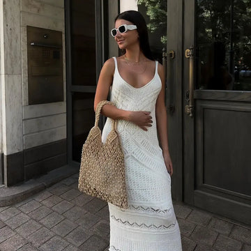 Goldy Bohemian Knit Maxi Dress