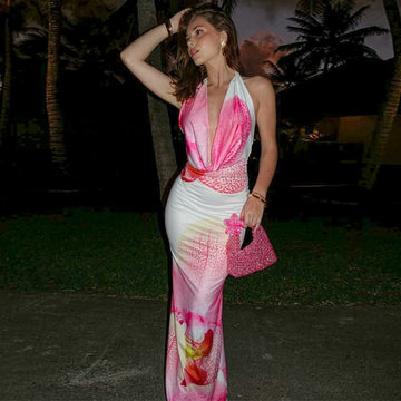 Amity Floral Halter Maxi Dress
