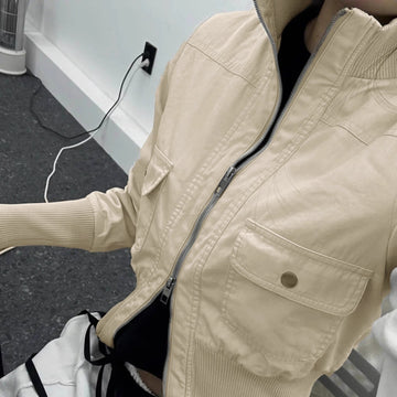 Miamor Ribbed Patchwork Utility Jacket