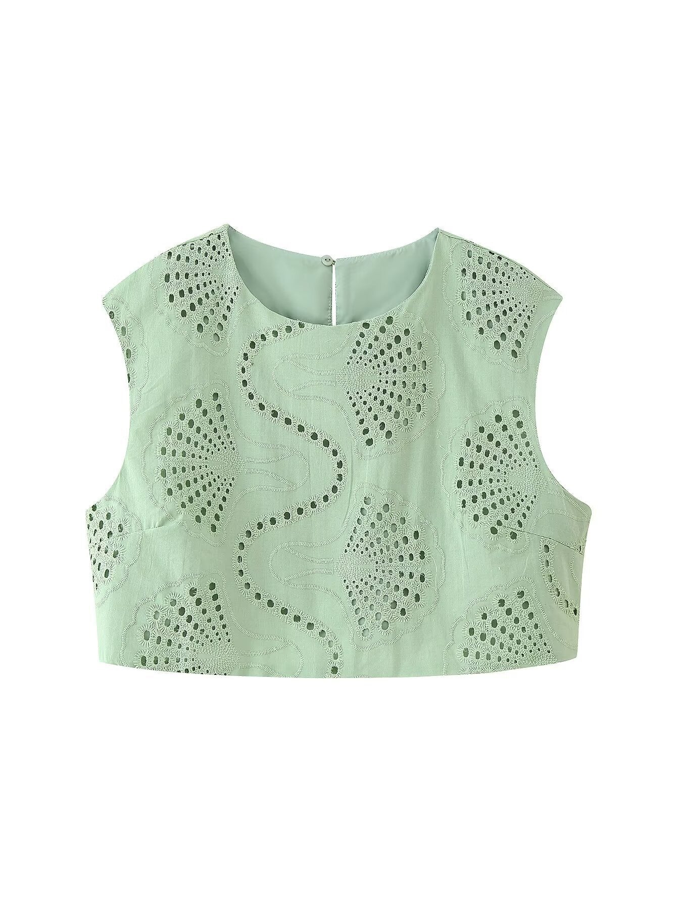 Alaura Green Embroidered Skirt Set