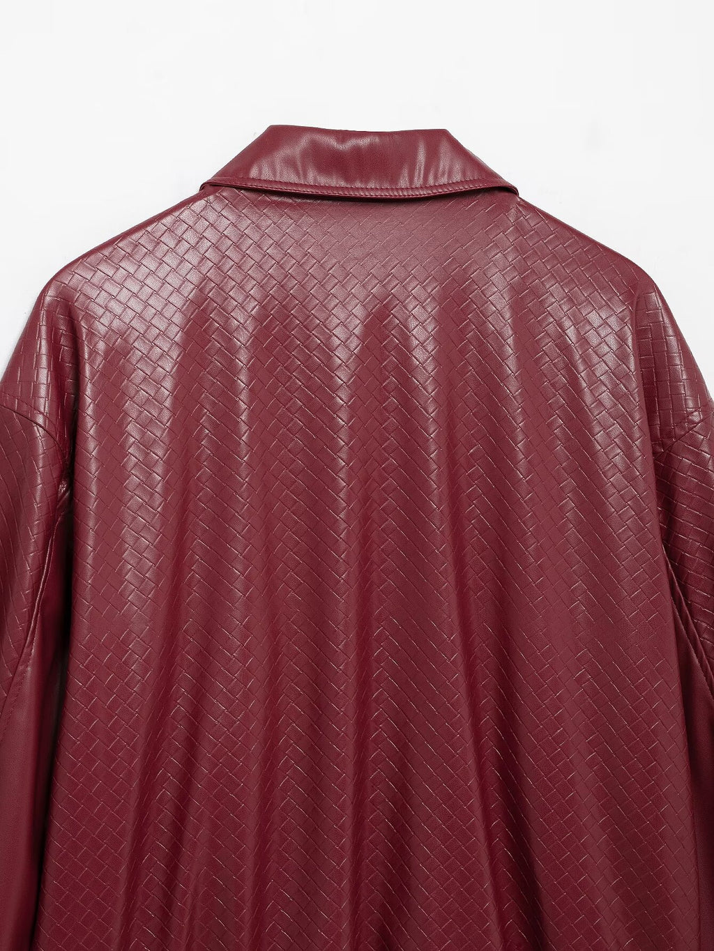Catalyna Burgundy Faux Leather Jacket