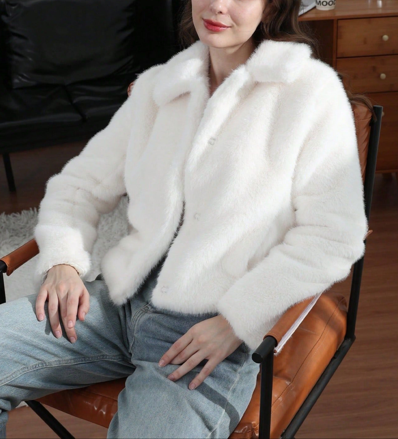 Ezmae Faux Fur Lapel Jacket