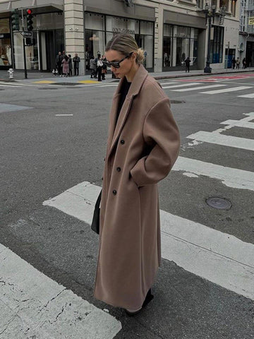 Violette Double-Breasted Long Coat