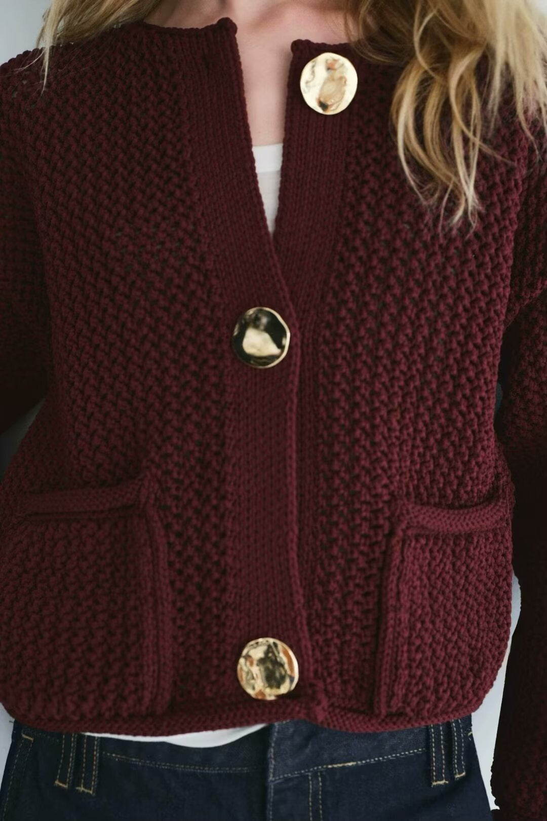 Klaira Button-Front Knit Cardigan