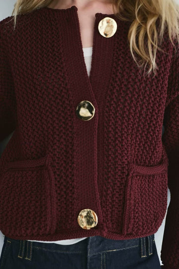 Klaira Button-Front Knit Cardigan