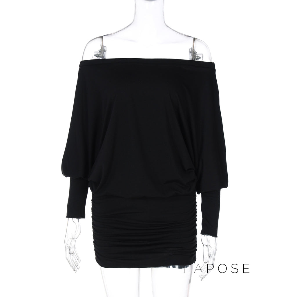 Aaliya Off Shoulder Ruched Mini Dress [89NOGQQK]