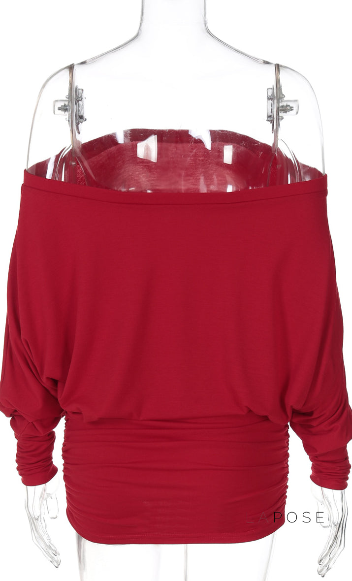 Aaliya Off Shoulder Ruched Mini Dress [CKST4YYK]