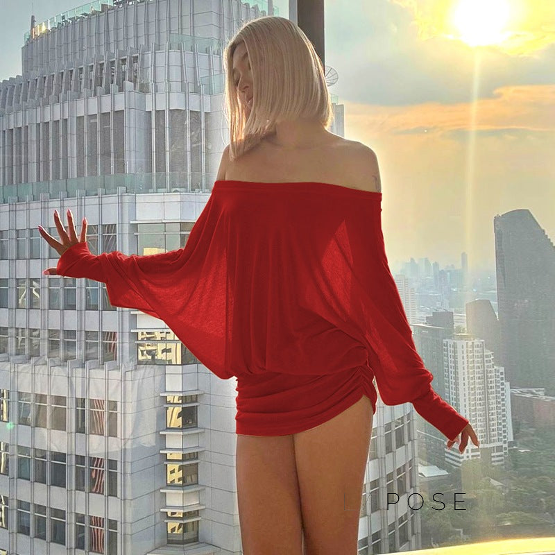 Aaliya Off Shoulder Ruched Mini Dress [X6OOU7O0]