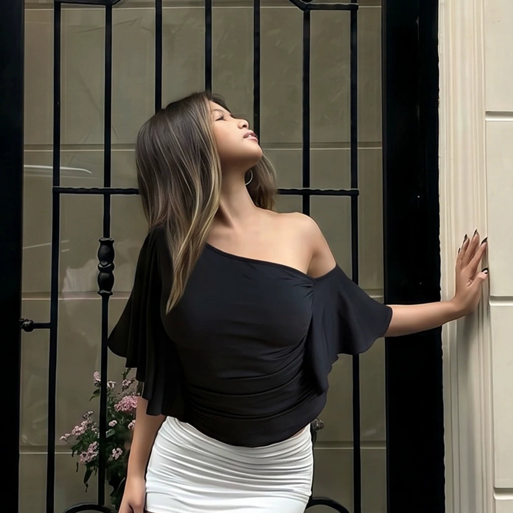 Aaliyah One Shoulder Ruched Top