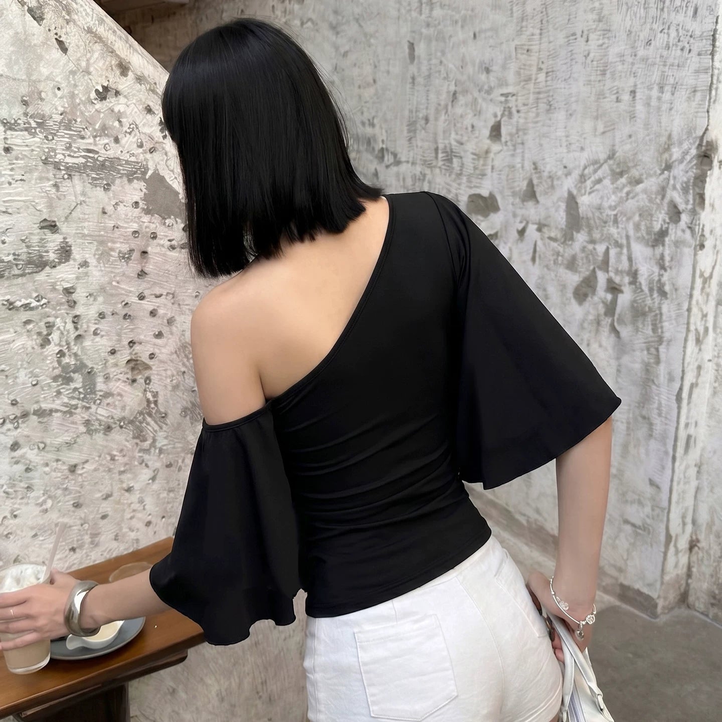 Aaliyah One Shoulder Ruched Top
