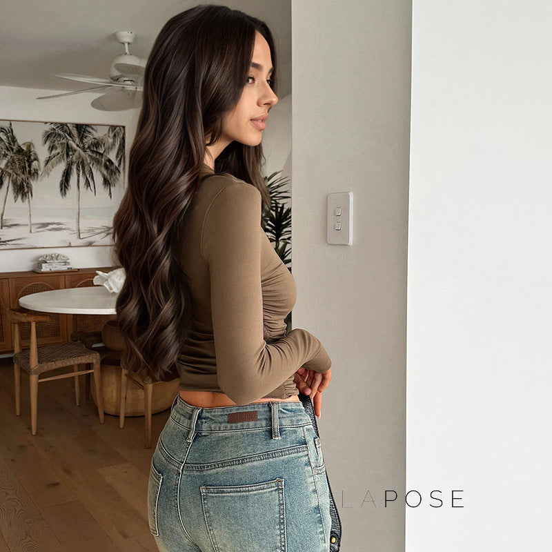 Aamina Long Sleeve Fitted Top [9EVPLU6P]