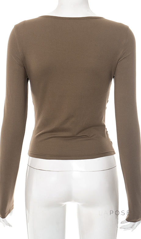 Aamina Long Sleeve Fitted Top [V4OZ4U08]
