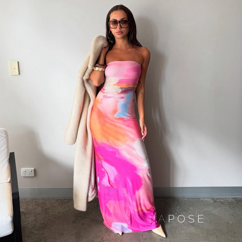 Aaminah Strapless Floral Maxi Dress [W7KT2ZPH]