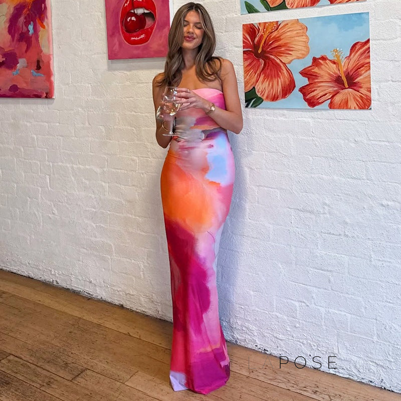 Aaminah Strapless Floral Maxi Dress [D7J5A0UC]