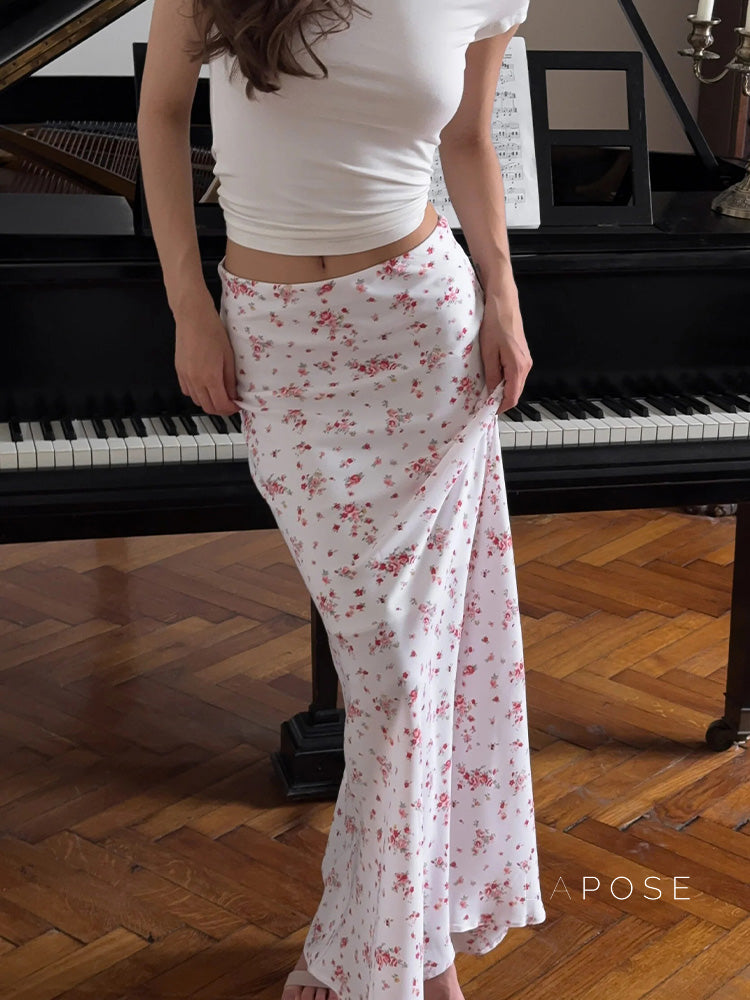 Aaniyah Floral Fishtail Skirt [OHY1M6D3]