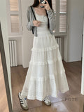 Aaralyn Tiered Lace Midi Skirt [BR54O0U3]