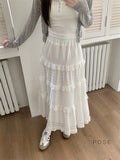 Aaralyn Tiered Lace Midi Skirt [PRQ3JYJG]