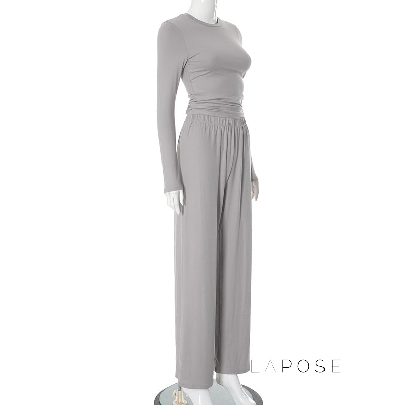 Aariana Sleek Wide-Leg Set [ME18MXAY]
