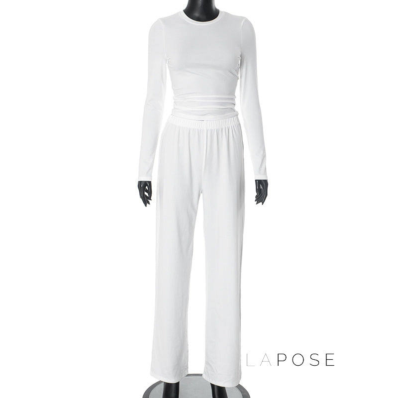 Aariana Sleek Wide-Leg Set [GE6JXTBT]