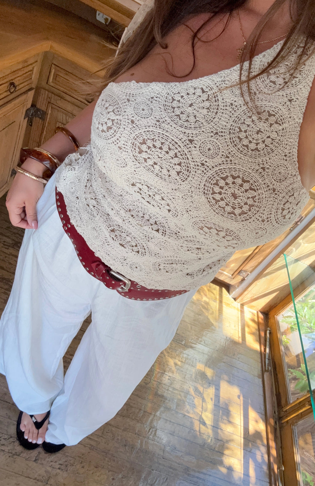 LaPose Aashvi Crochet One Shoulder Top