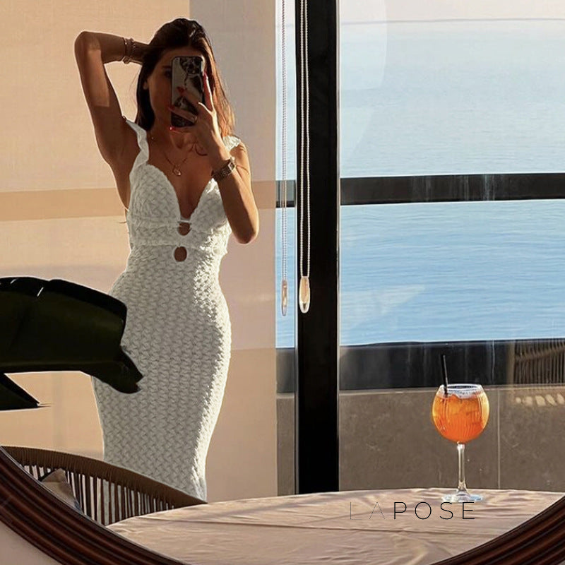 Abby Backless Lace-Up Maxi Dress [0ZDIC56H]