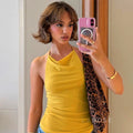 Abi Mesh Backless Halter Top [QPABEIGE]