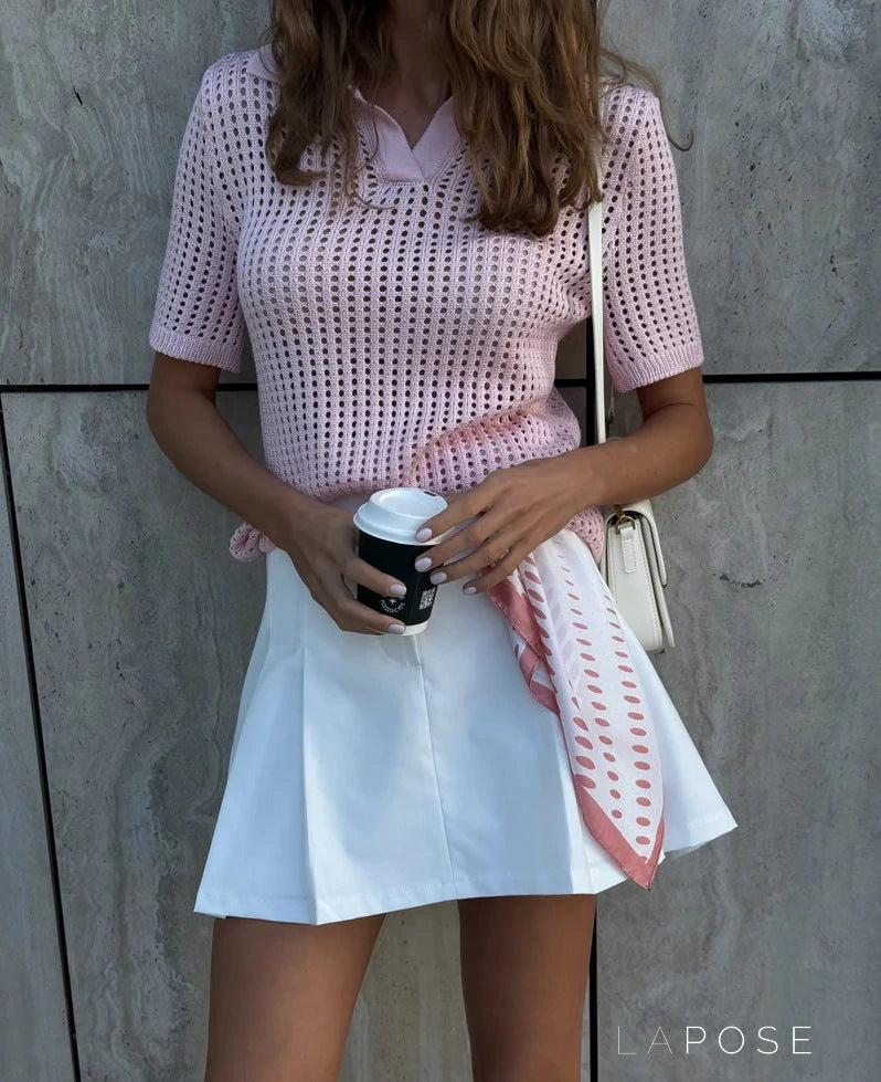 Abrar Hollow Knit Polo [NXTSEBCX]