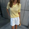 Abrar Hollow Knit Polo [QF3PRLT8]
