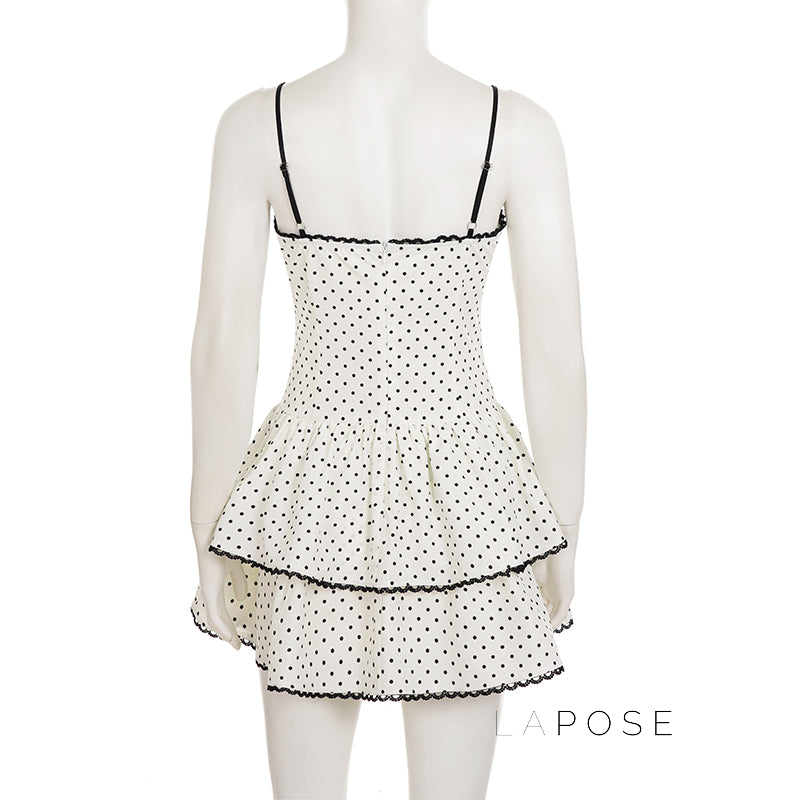 Adaeze Polka Dot Backless Dress [BOSENTRI]