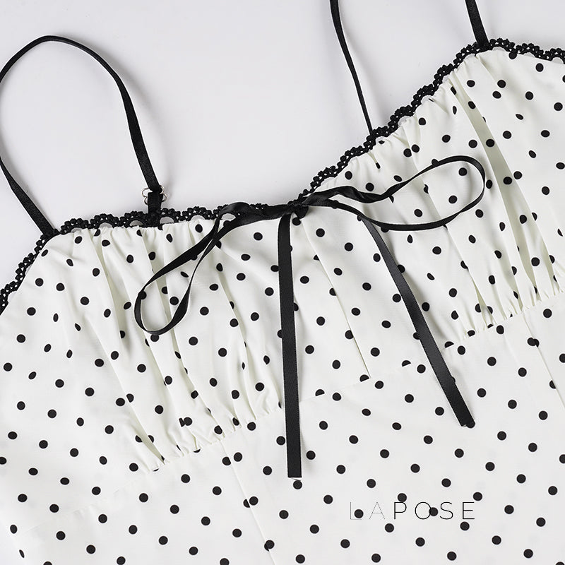 Adaeze Polka Dot Backless Dress [0MFEPFYF]