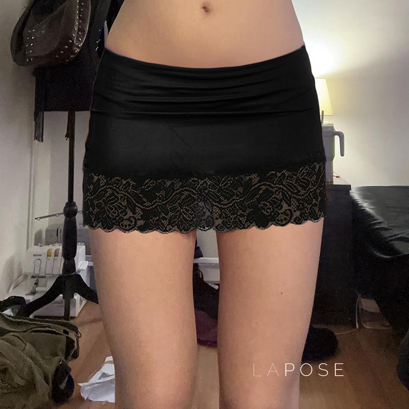 Adalae Bodycon Lace Mini Skirt [8A42WPO7]